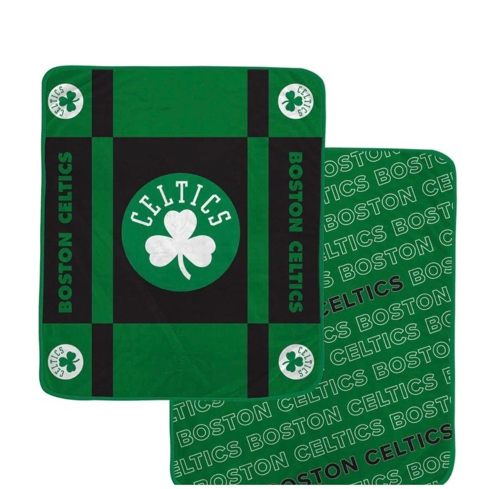 NBA Boston Celtics Super Soft Plush Throw Blanket 60x70 Double Sided Green Black